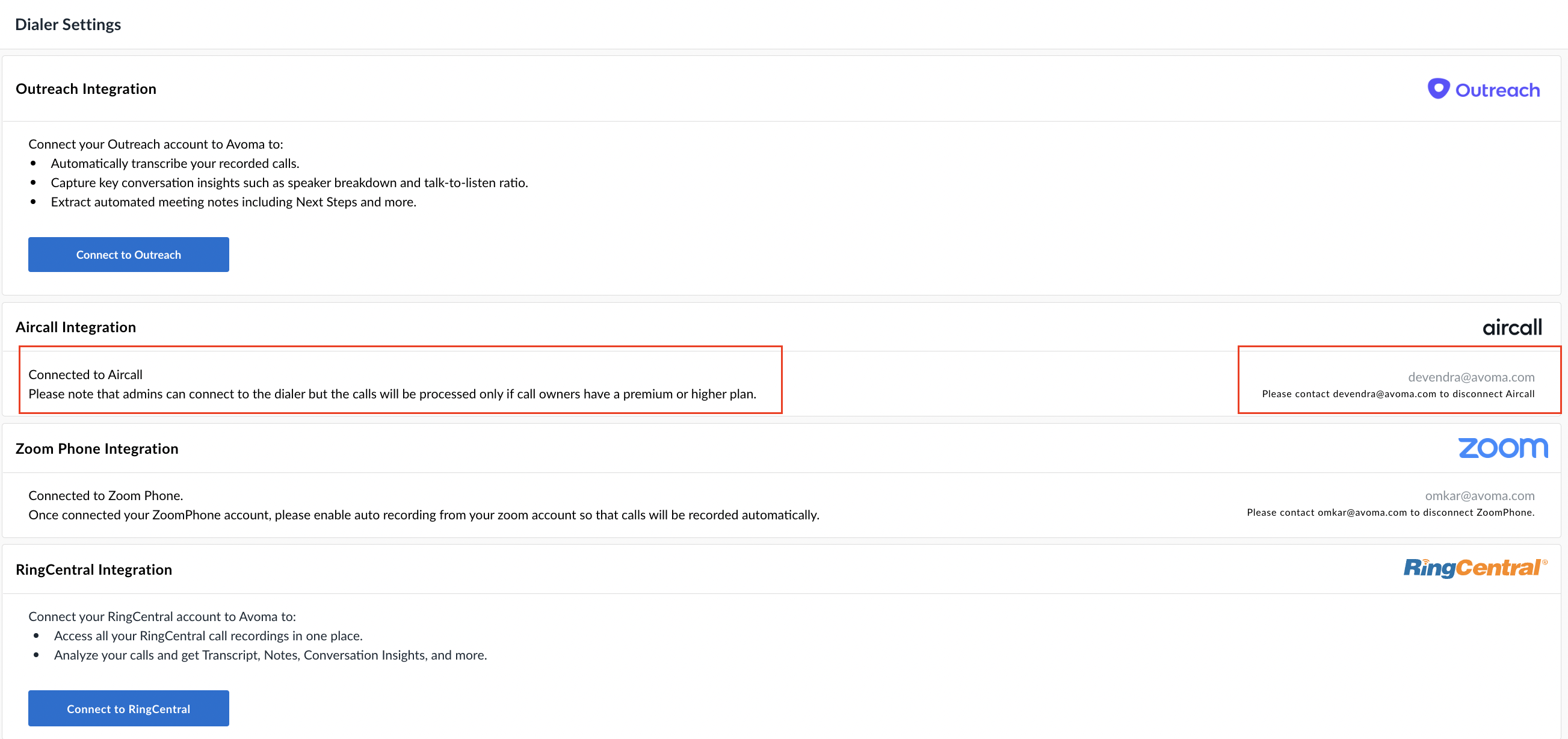 Set Up Dialer Settings In Avoma